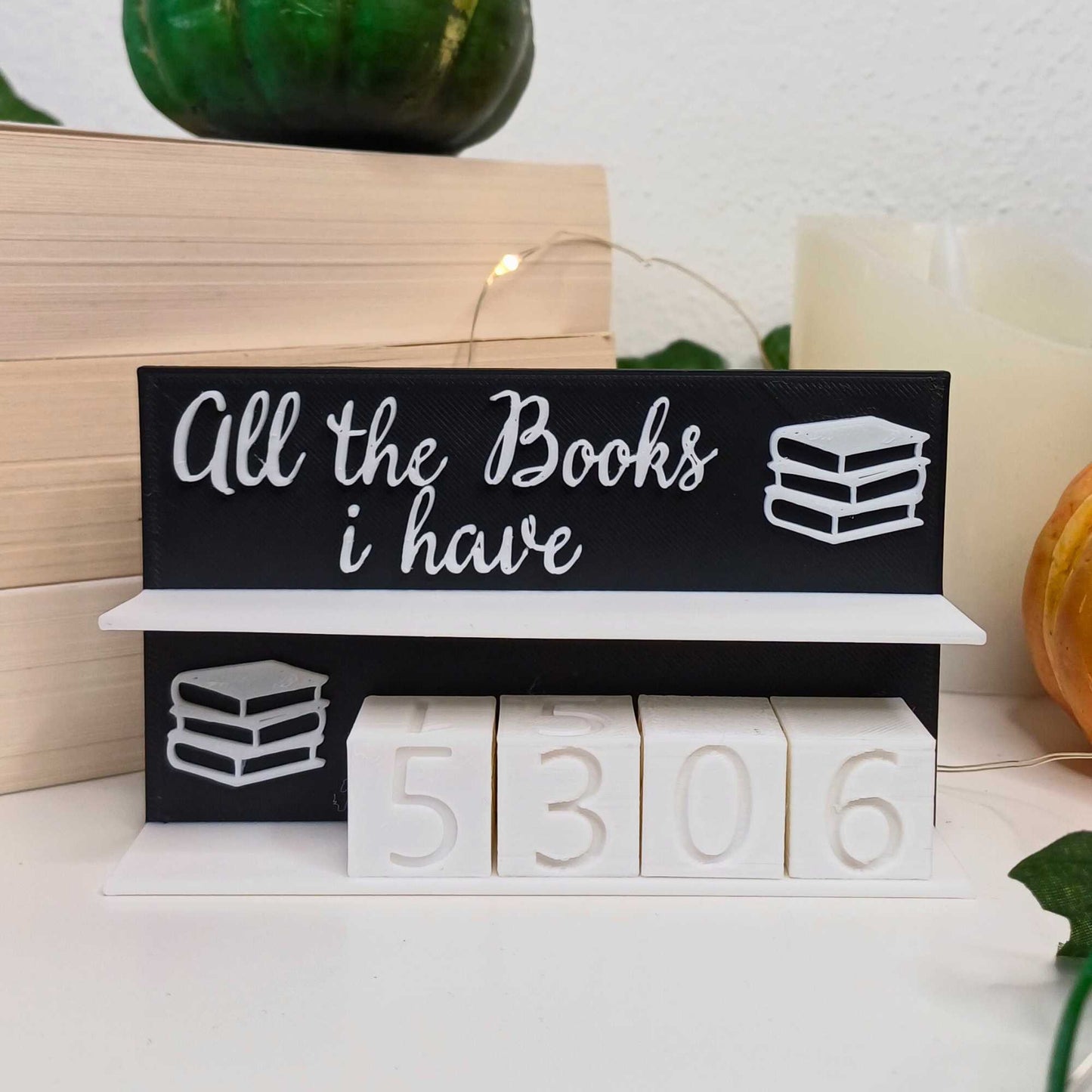 Bücherzähler/Tracker alle Bücher Mini Bücherregal