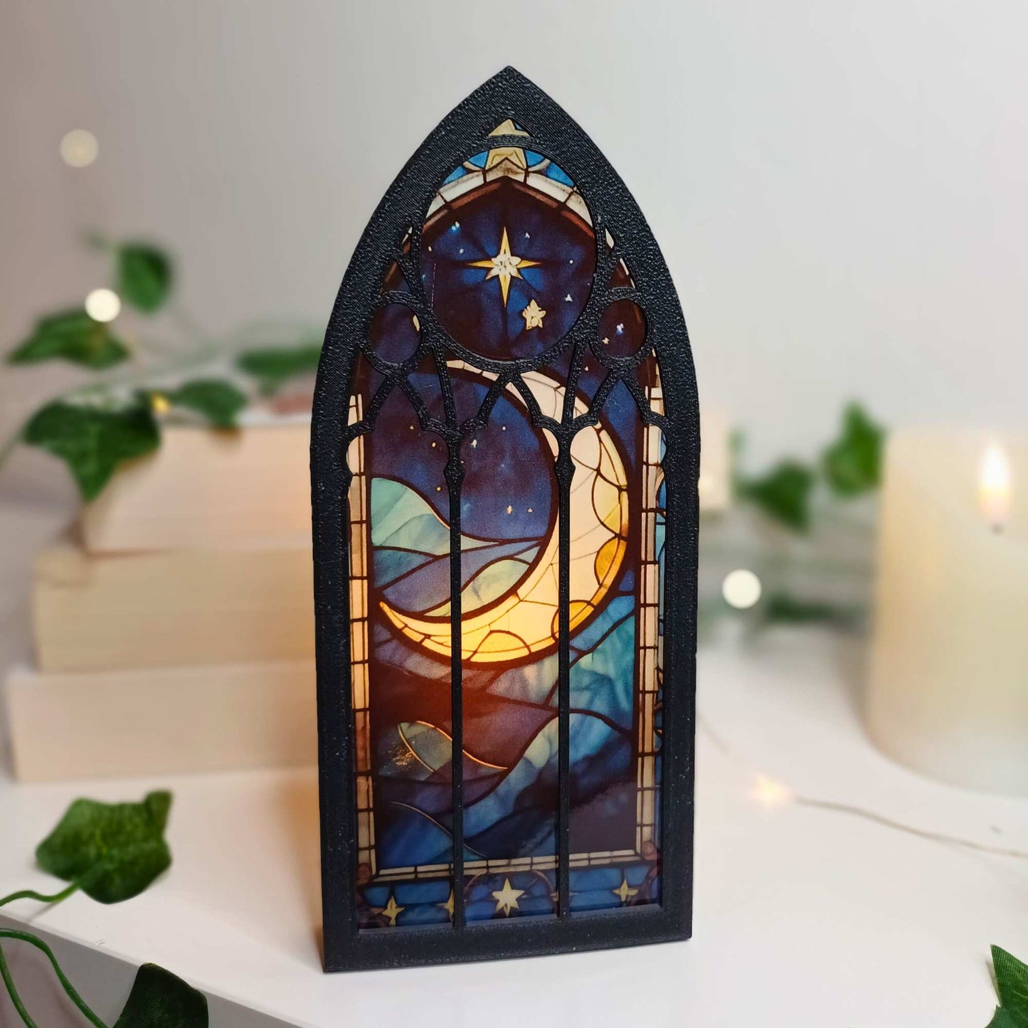 Halbmond leuchtendes Booknook