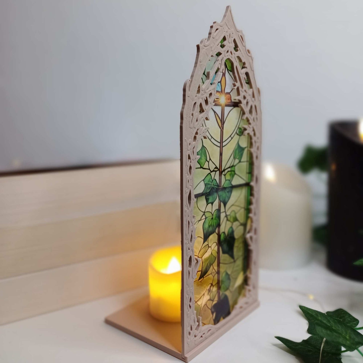 Holzoptik Fenster Booknook (Bild selbst auswählbar)