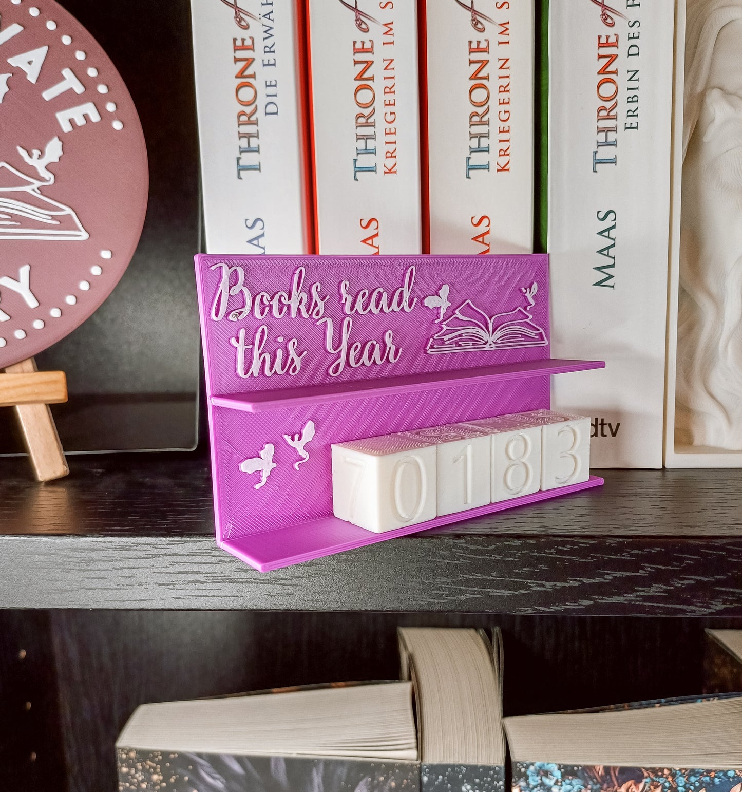 Bücherzähler/Tracker Mini Bücherregal Drachen