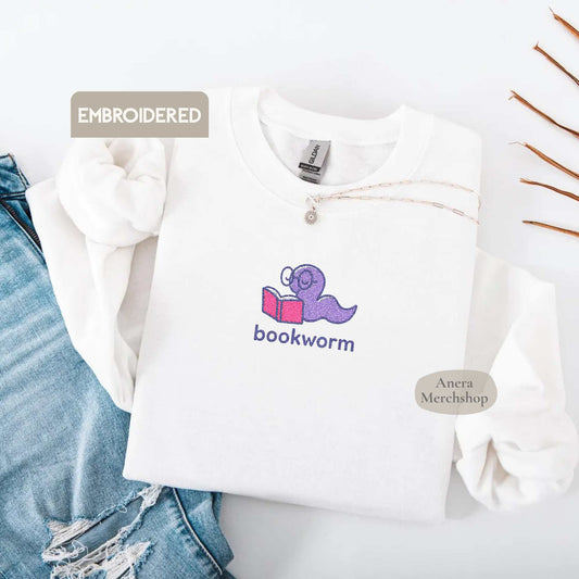 Bookworm Bestickter Pullover