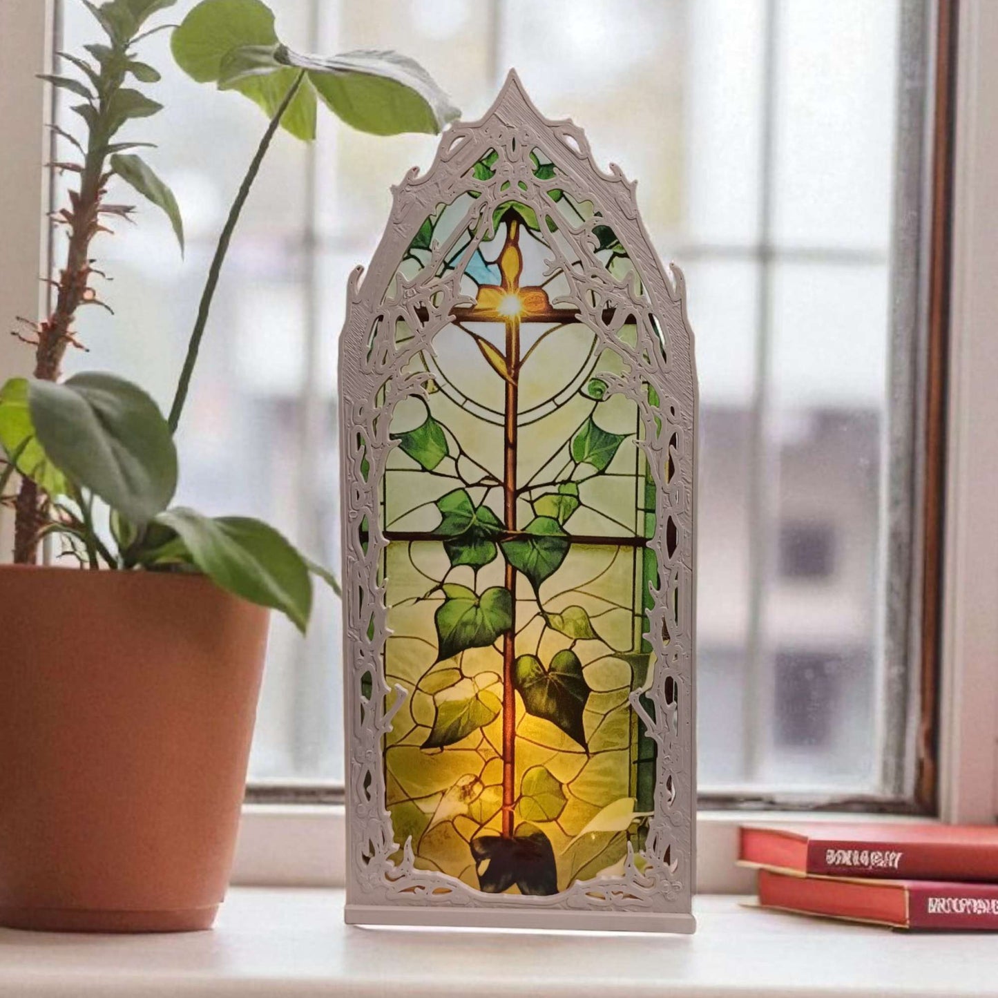 Holzoptik Fenster Booknook (Bild selbst auswählbar)