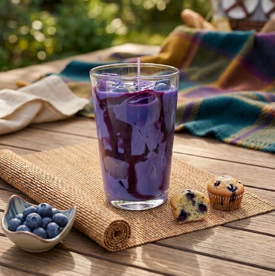 Blueberry-Lassi Cocktail-Kerze