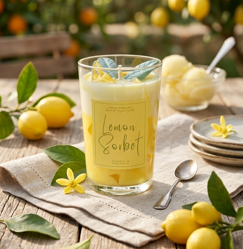 Lemon Sorbet Cocktail-Kerze