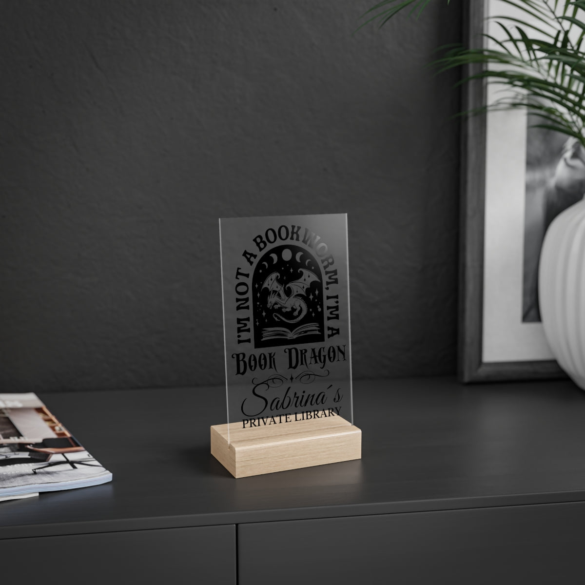 Bookdragon – personalisiertes Schild