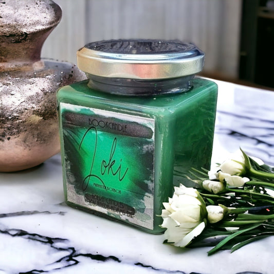 Loki | Book candle | Scented candle | Bookish Candle | handmade from soya wax ideal gift Loki fans | Candle in the glass | scented