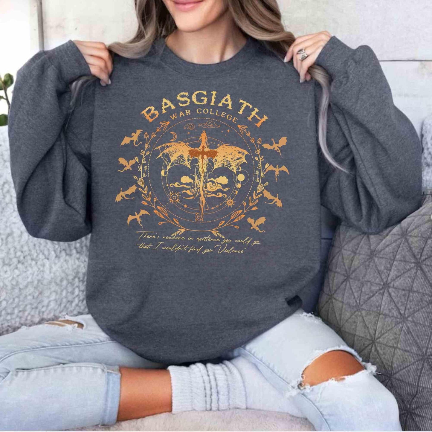 Fourth Wing Sweatshirt, Basgiath Shirt, Unisex War College Sweater, Bookstagram, Bookfan Gift, Dragons Shirt, Xaden Sweater, Xaden T-shirt