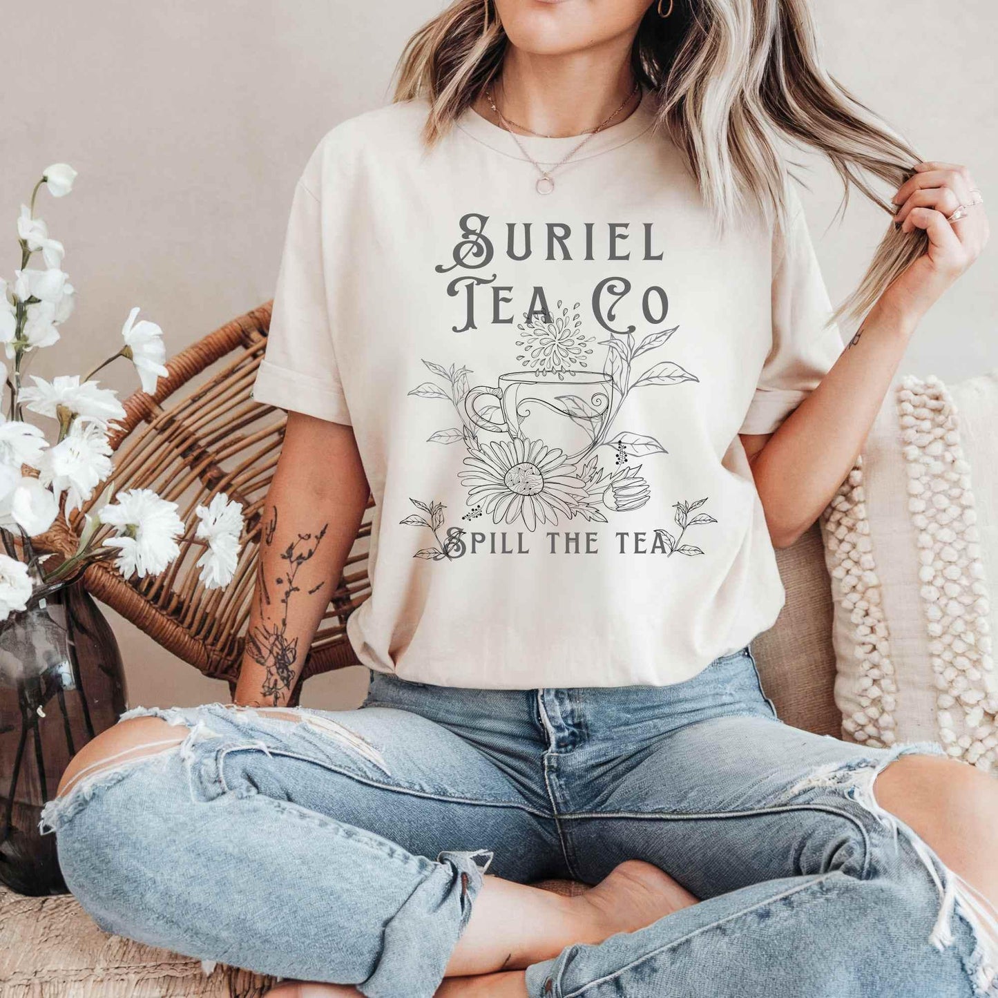suriel tea Shirt, ACOTAR tee, Rhysand, Bat Boys, Night Court Shirt, Booktok reading, Spill the Tea T-Shirt, Bookstagram, Reading Shirt
