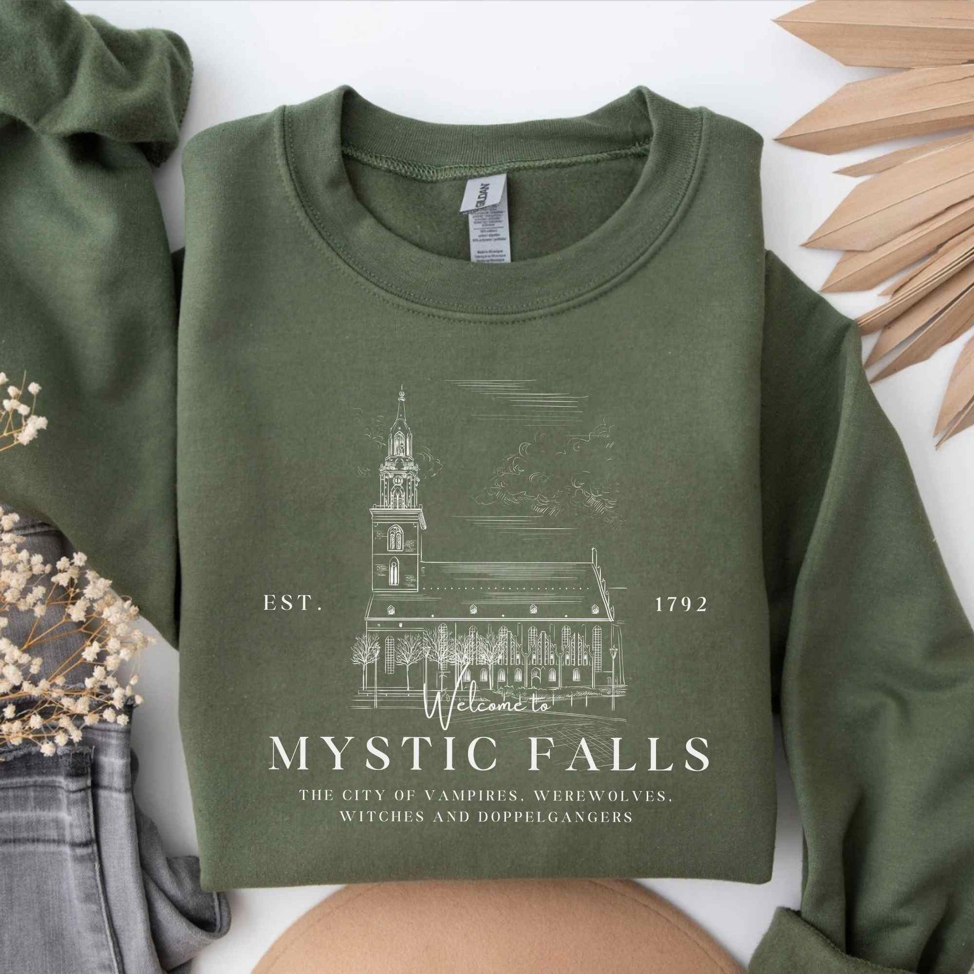 Mystic Falls Sweater, Vampire, Salvatore Brothers, Vampire Shirt, Demon and Stefan Shirt, werewolves, witches, Bookstagram, Bookfan Gift