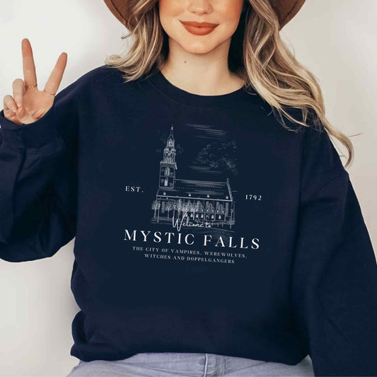 Mystic Falls Sweater, Vampire, Salvatore Brothers, Vampire Shirt, Demon and Stefan Shirt, werewolves, witches, Bookstagram, Bookfan Gift