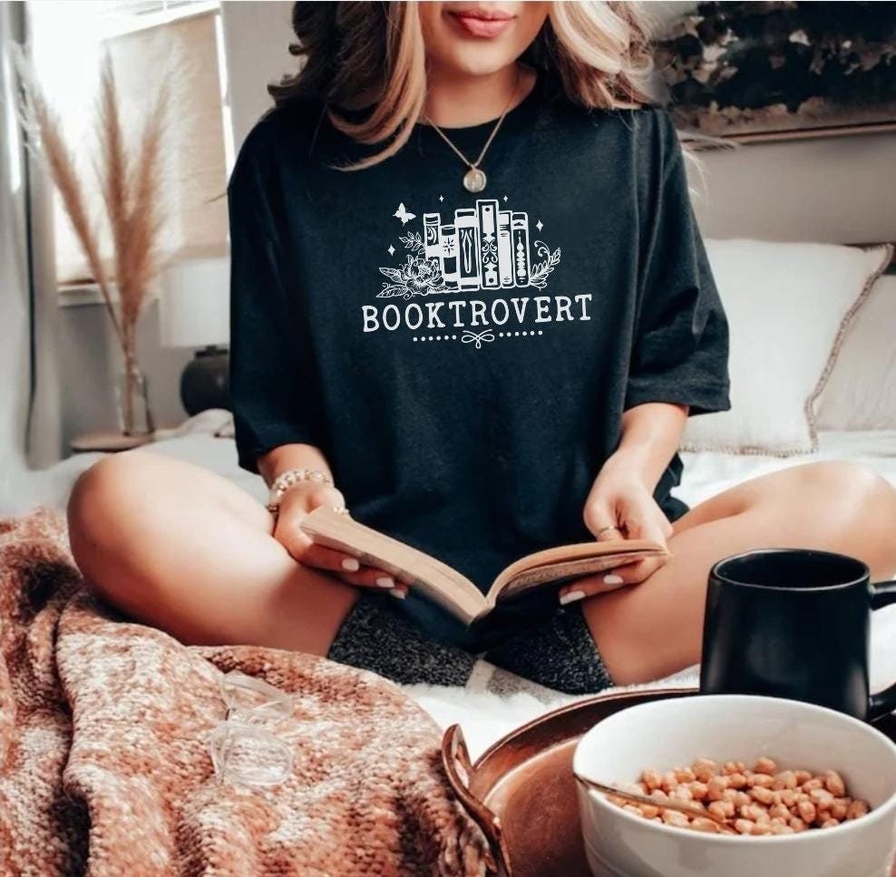 Introverted Book Lover Tee - Perfect for Bibliophiles! Readingshirt, literary gift, Booktok Reading Shirt, literature Shirt, Bookfan Gift
