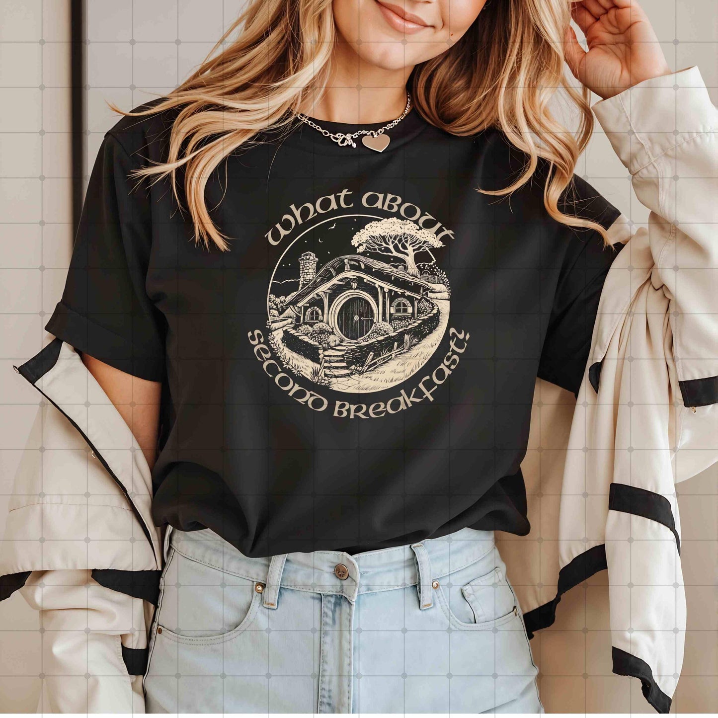 Second Breakfast Print Shirt, Middle Earth Gift, baggins t-shirt, LOTR Shirt, Buch Fandom Merch, wizzard, Booknerd Kleidung, movie Shirt