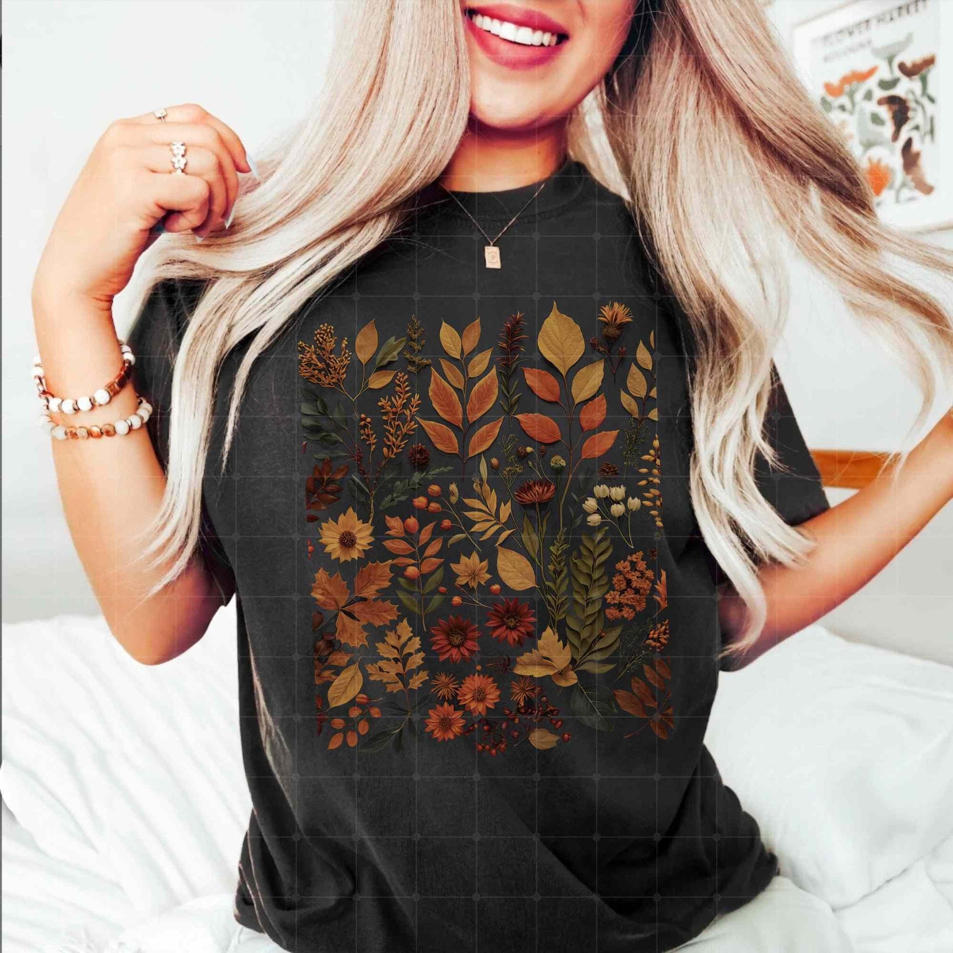 dark academia flowers Shirt, Moon Moth shirt, Goblincore Charms, Boho Wildflower Shirt, Moon Stars Botanical Floral Natur Top, Goth Shirt