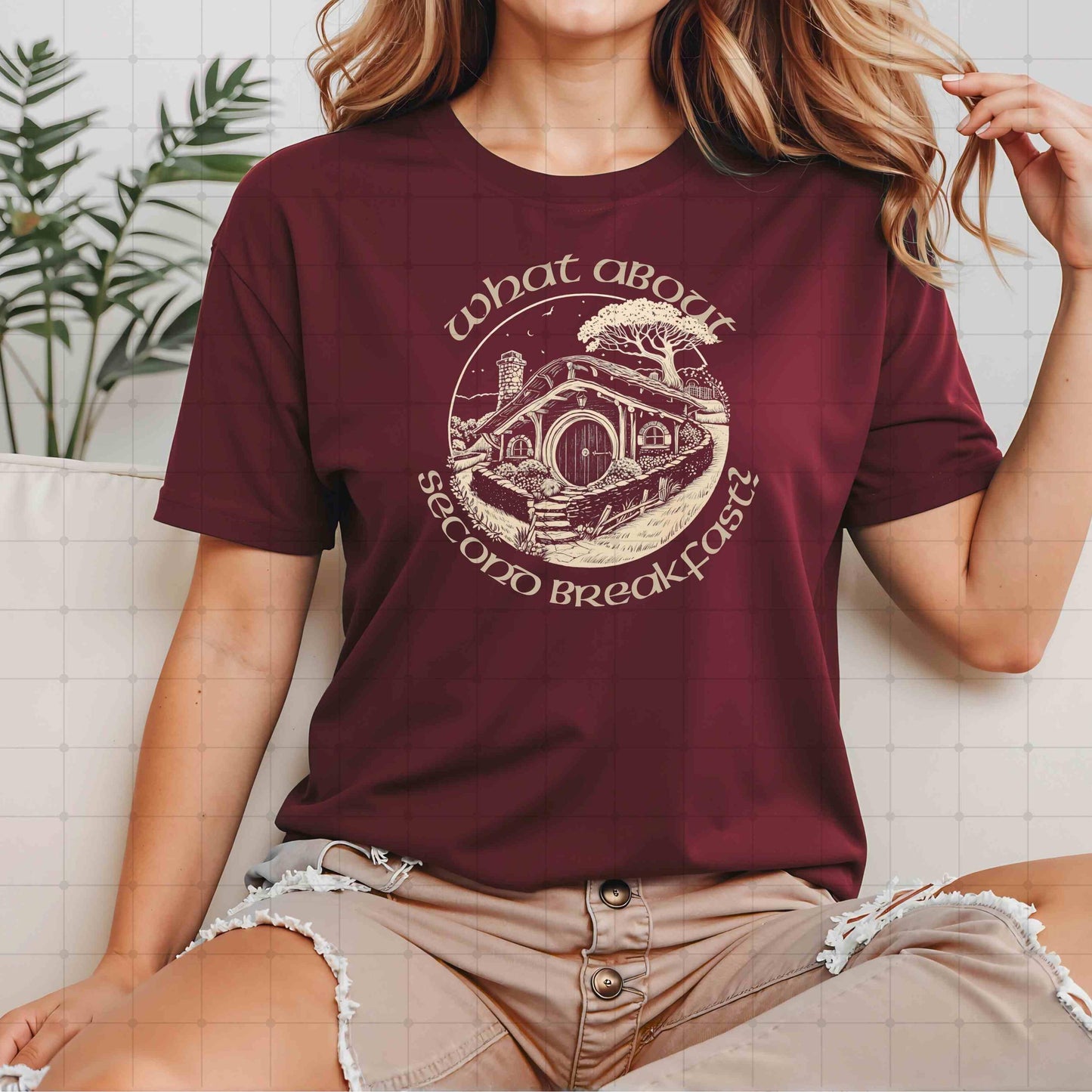 Second Breakfast Print Shirt, Middle Earth Gift, baggins t-shirt, LOTR Shirt, Buch Fandom Merch, wizzard, Booknerd Kleidung, movie Shirt