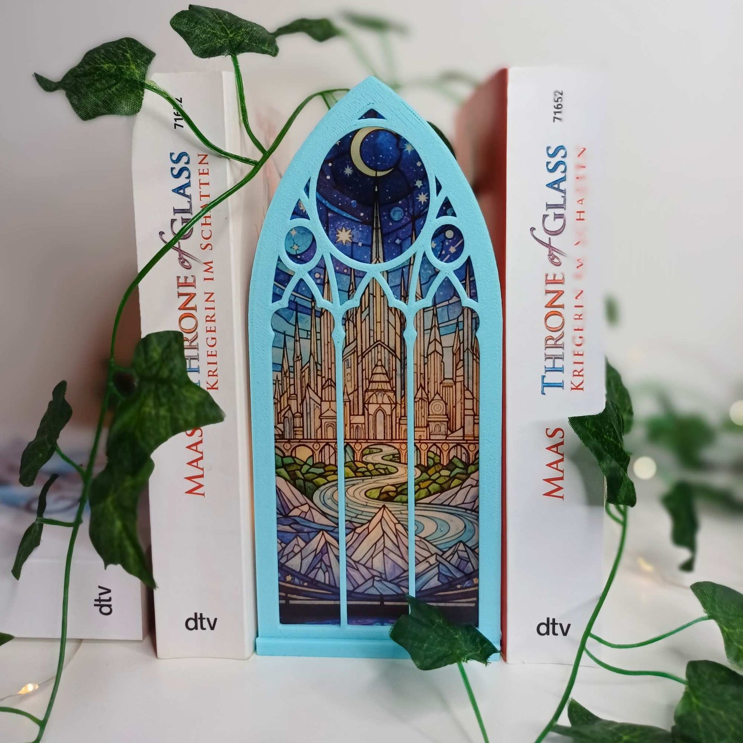 Glas-Schloss leuchtendes Booknook