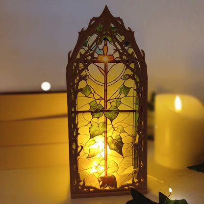 Holzoptik Fenster Booknook (Bild selbst auswählbar)