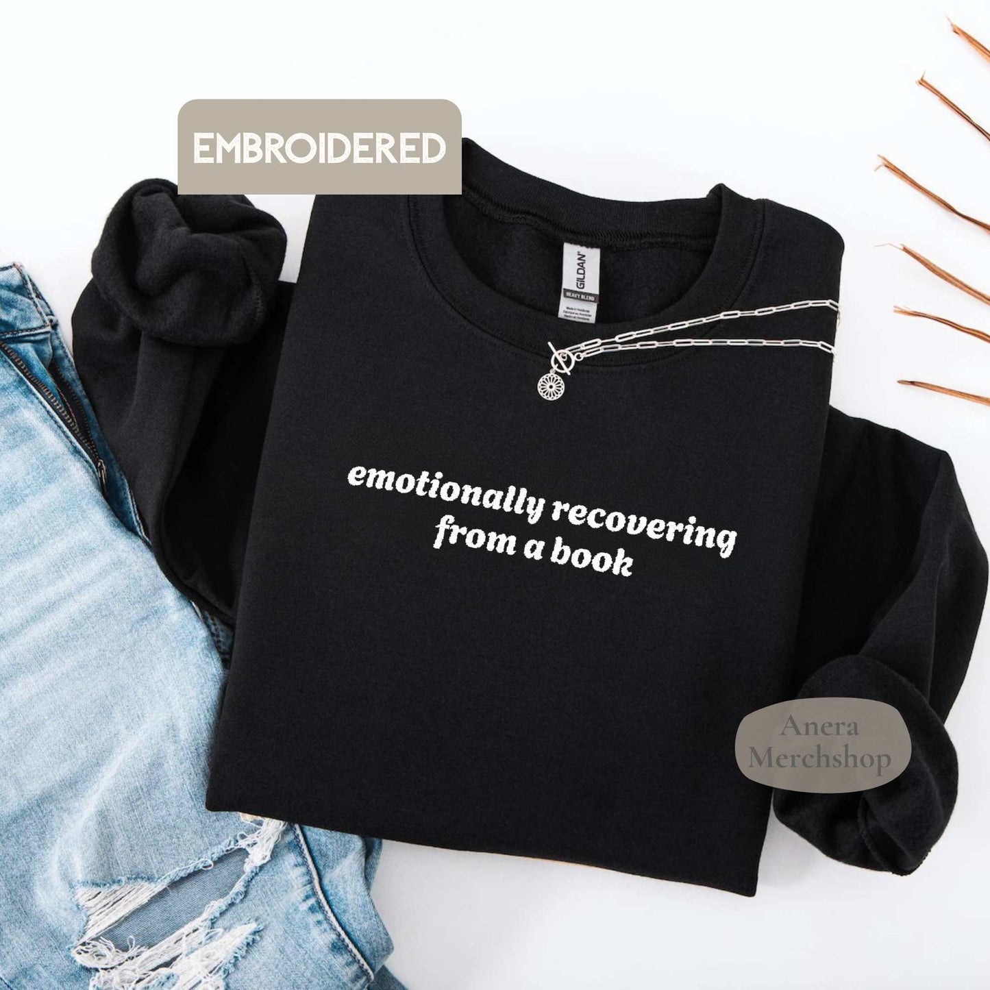 Emotionally Recovering Bestickter Pullover