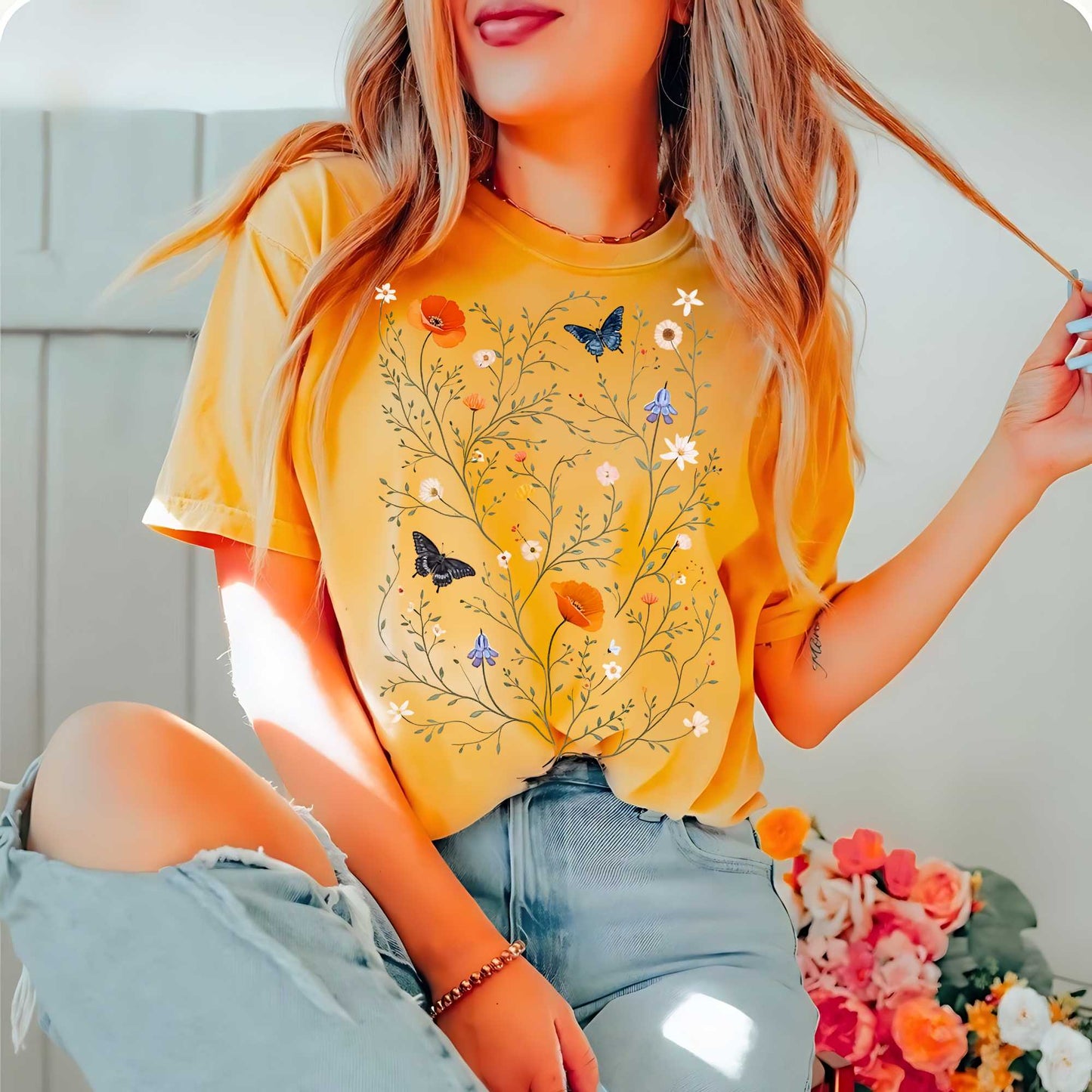 Herbstblumen Shirt - Herbstkollektion