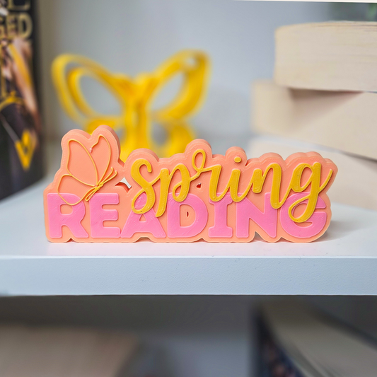 Spring Reading Schriftaufsteller Bücherregal