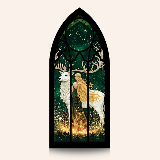 Hirsch & Kriegerin leuchtendes Booknook