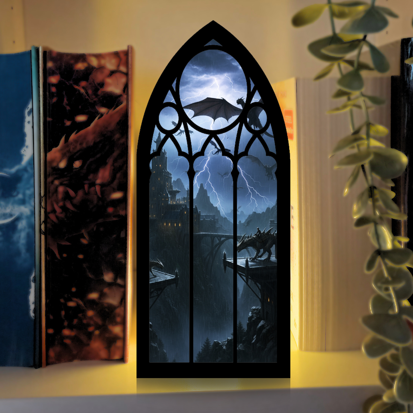 Drachen-College leuchtendes Booknook