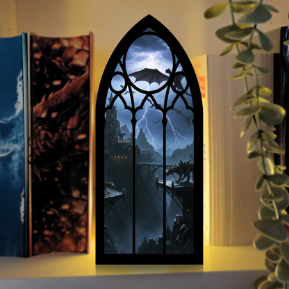 Drachen-College leuchtendes Booknook