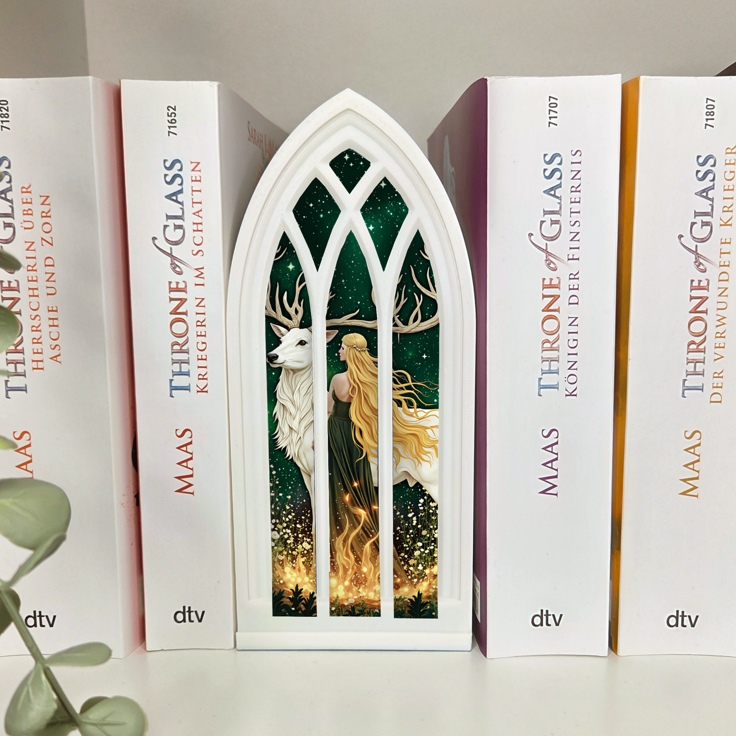 Hirsch gotisches Fantasy Booknook Fenster