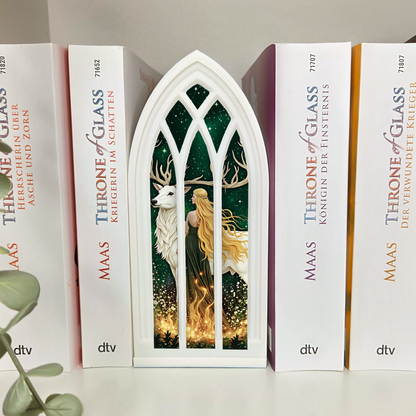 Hirsch gotisches Fantasy Booknook Fenster