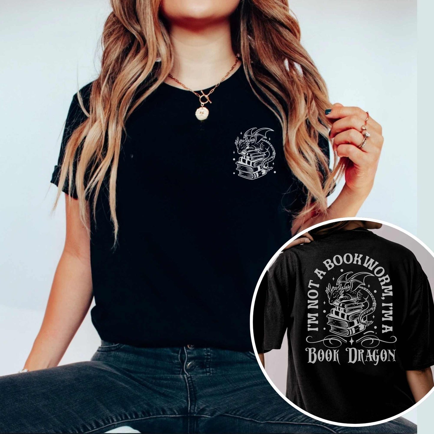 Bookdragon beidseitig bedruckt - Books Bookish Shirt
