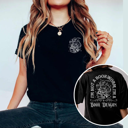 Bookdragon beidseitig bedruckt - Books Bookish Shirt