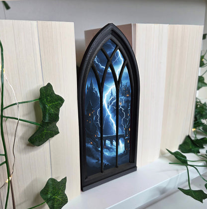 Drachen College Leuchtfenster Booknook