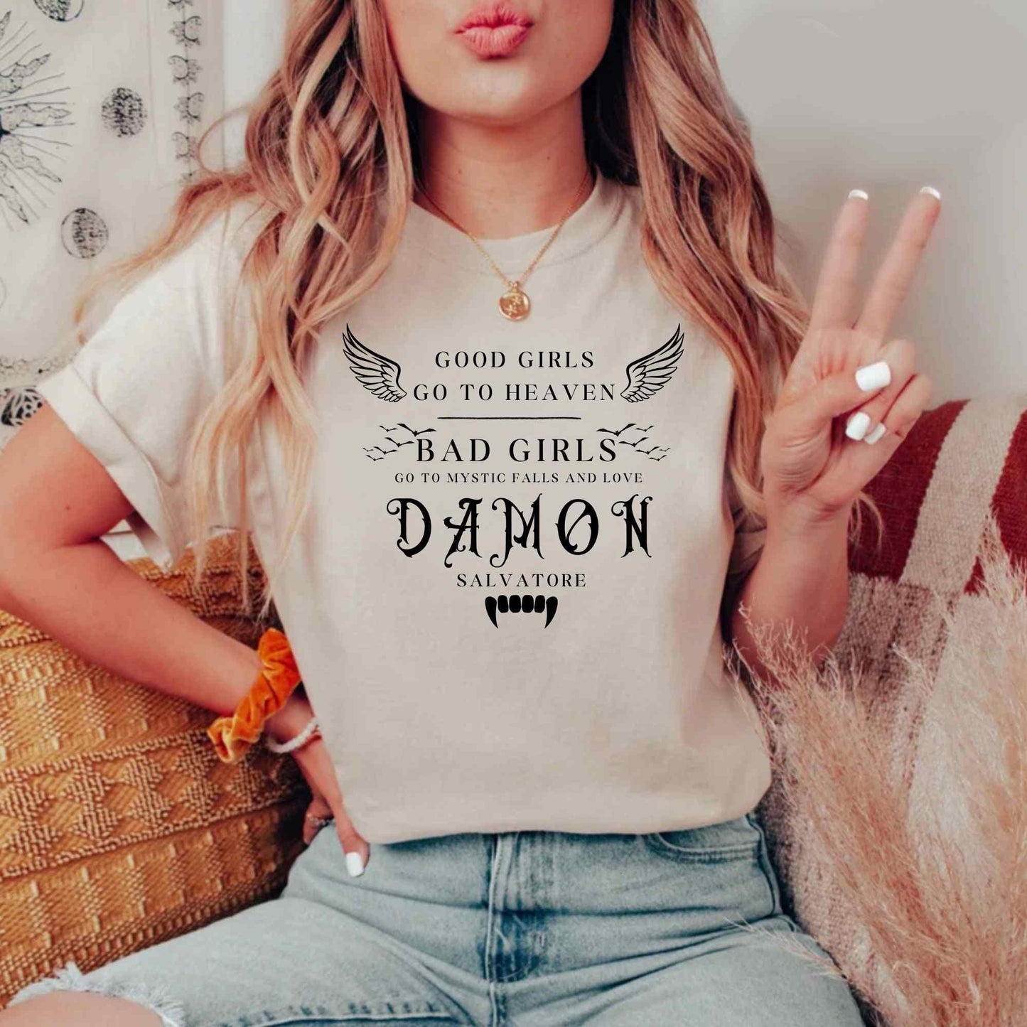 Damon Shirt, Mystic Falls Shirt, Salvatore Brothers, Vampire Shirt, Damon and Stefan Shirt, werewolves, Diaries, witches, Bookstagram Gift