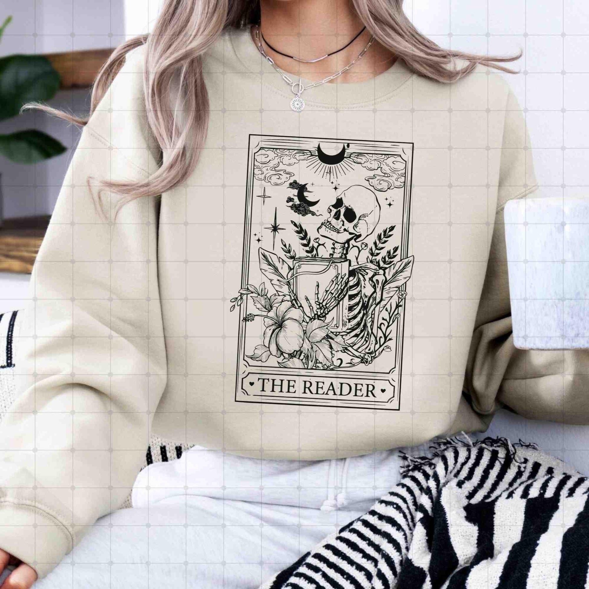 The Reader Sweater, booktok shirt, gift for a reader girl, dark academia, Bookfan Gift, love reading shirt, literary gift, tarot card shirt