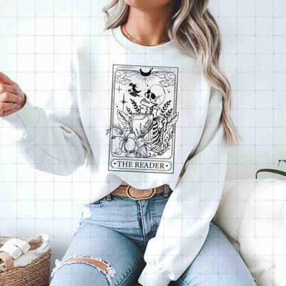 The Reader Sweater, booktok shirt, gift for a reader girl, dark academia, Bookfan Gift, love reading shirt, literary gift, tarot card shirt