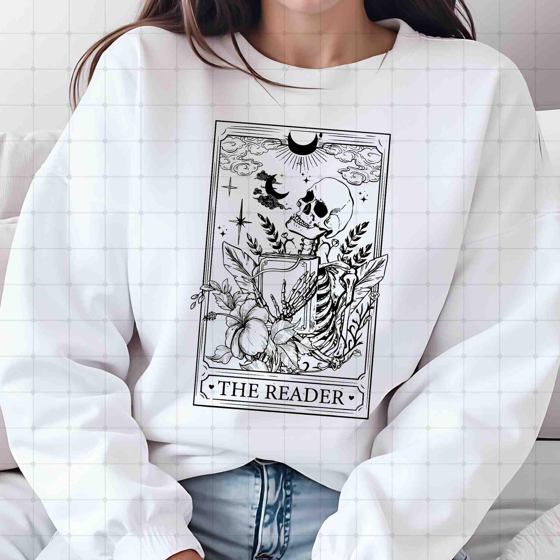 The Reader Sweater, booktok shirt, gift for a reader girl, dark academia, Bookfan Gift, love reading shirt, literary gift, tarot card shirt