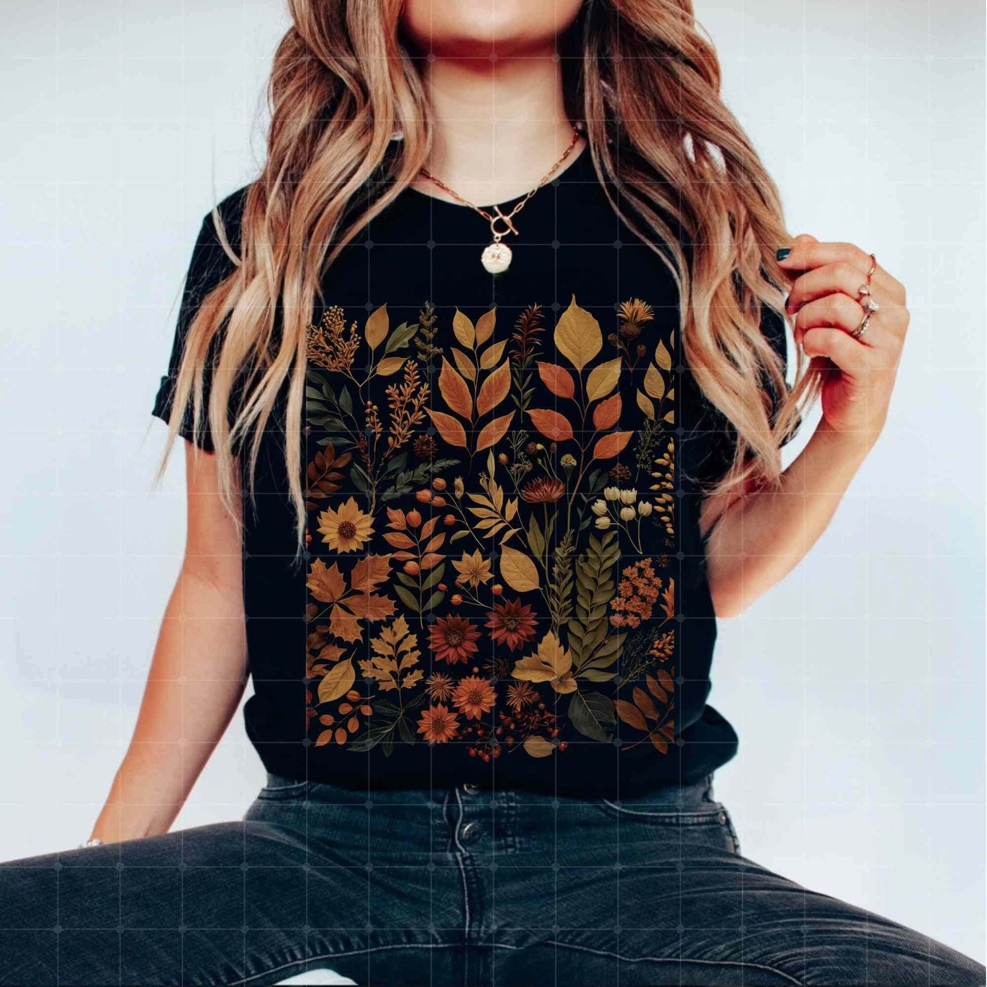 dark academia flowers Shirt, Moon Moth shirt, Goblincore Charms, Boho Wildflower Shirt, Moon Stars Botanical Floral Natur Top, Goth Shirt