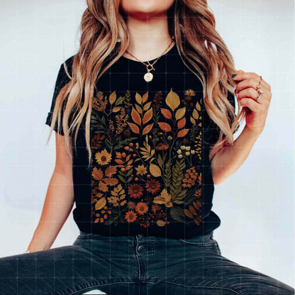 dark academia flowers Shirt, Moon Moth shirt, Goblincore Charms, Boho Wildflower Shirt, Moon Stars Botanical Floral Natur Top, Goth Shirt