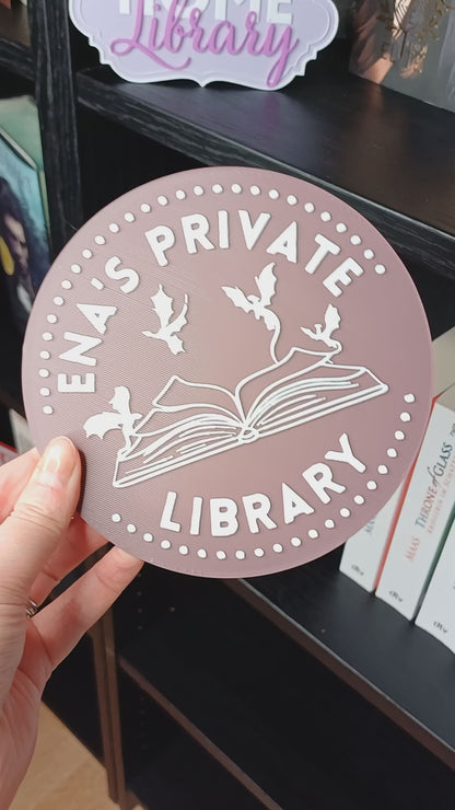 Personalisierbares Bibliotheksschild für dein Bücherregal