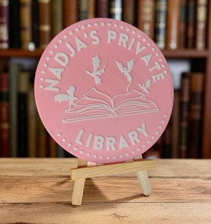 (Kopie) Personalisierbares Bibliotheksschild für dein Bücherregal