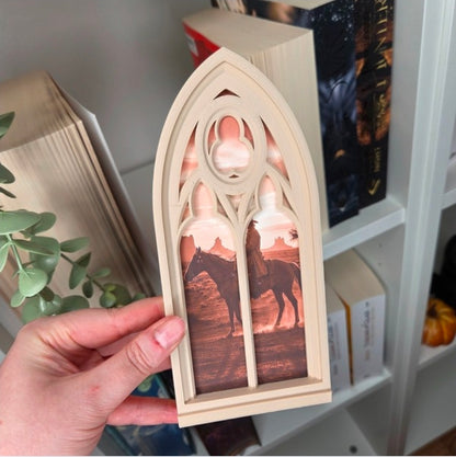 Cowboy gotisches Fantasy Booknook Fenster