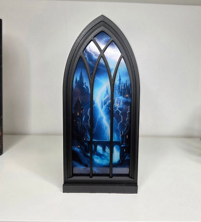 Drachen College Leuchtfenster Booknook